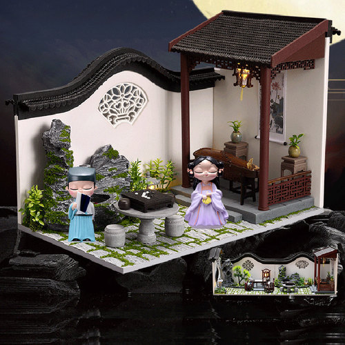 智趣屋新品diy小屋中国风古建筑手工制作拼装模型玩具生日礼物女