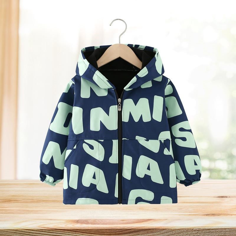 儿童罩衣外穿洋气秋冬加绒保暖冲锋衣男女童防水防脏防风套羽绒服