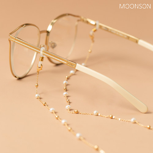 MOONSON眼镜链天然珍珠墨镜链