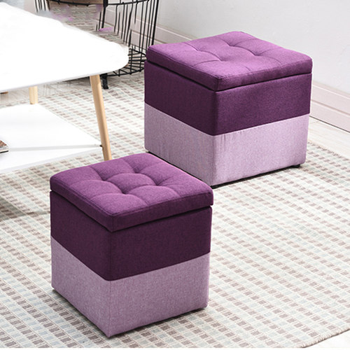 实木客厅时尚风储物凳