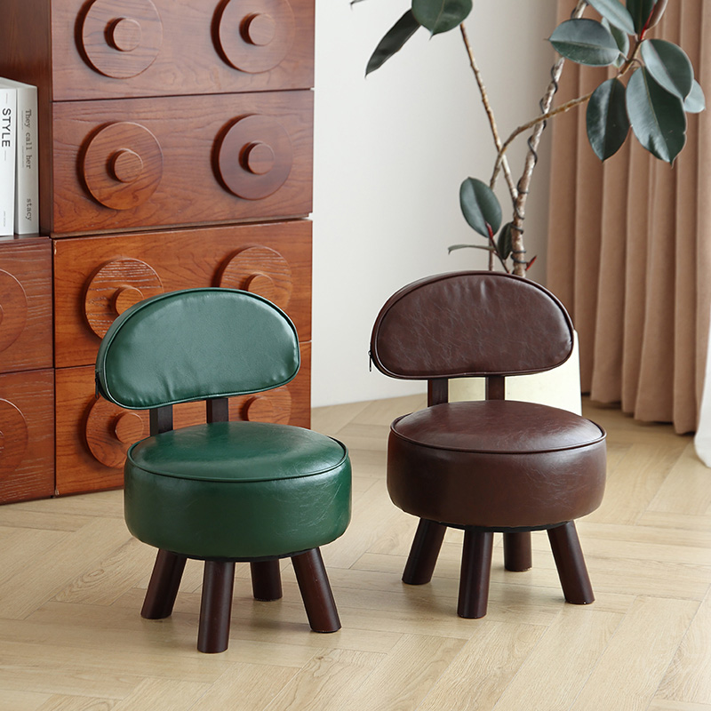 实木小凳子家用矮凳新款沙发凳儿童凳门口换鞋凳客厅旋转靠背板凳