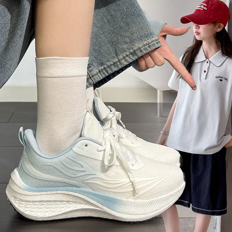 女童时尚潮款软底简约户外运动跑步鞋女孩2026春夏新款百搭休闲鞋