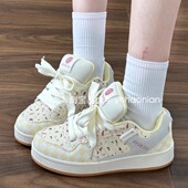 中大童运动鞋 春秋百搭休闲板鞋 2026新款 女童小众蔓越莓配色面包鞋