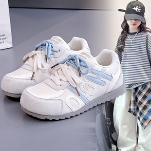 女款韩版ins风百搭洋气软底休闲鞋中大童2026春秋新款小众鞋子