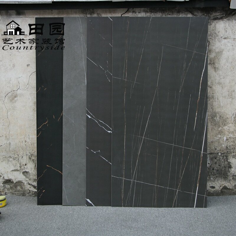 仿古砖600x1200地板砖客厅哑光黑白根大理石地砖商铺瓷砖劳伦黑金