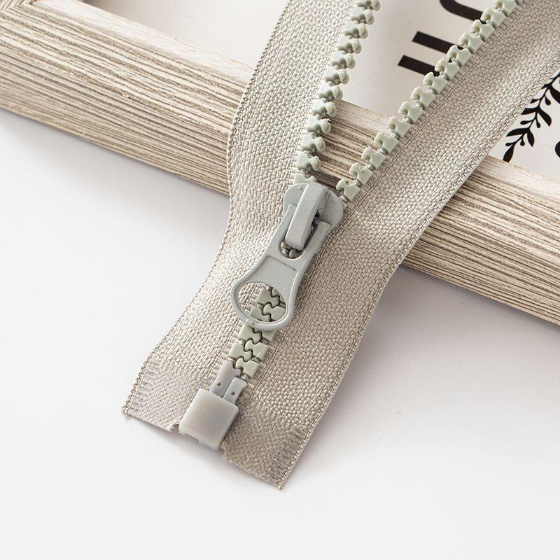 5号浅灰 树脂拉链开尾服装辅料单开羽绒服外套工作服包包单头拉锁