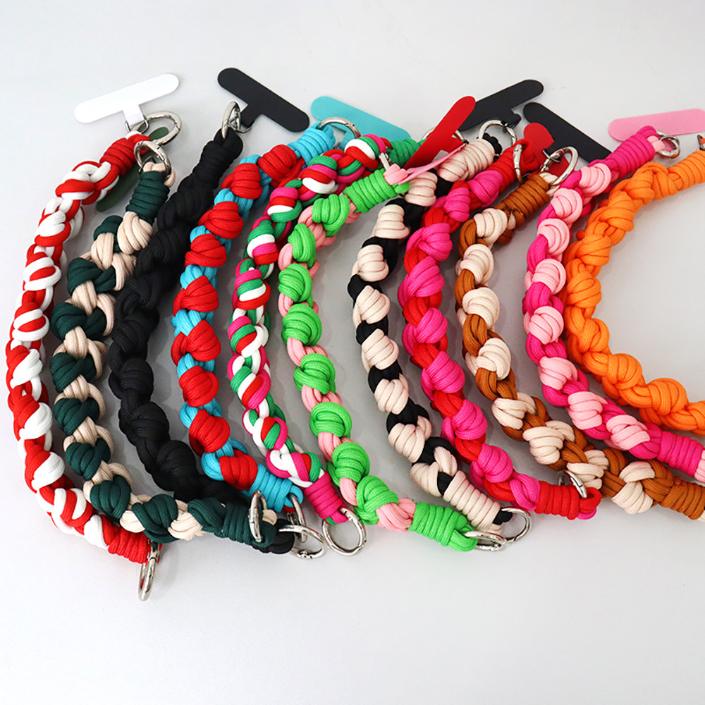 手机挂绳短款时尚编织粗腕带ins可爱铃铛户外旅游相机钥匙壳结实