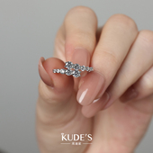 KUDE S库迪家1.5克拉戒指S925银培育钻戒女小众设计高级感礼物