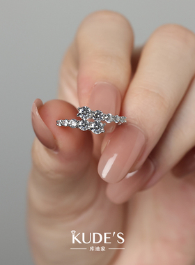 KUDE'S库迪家1.5克拉戒指S925银培育钻戒女小众设计高级礼物R033
