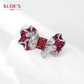 KUDE S库迪家10.15ct培育红宝石蝴蝶结胸针高级气质送家人