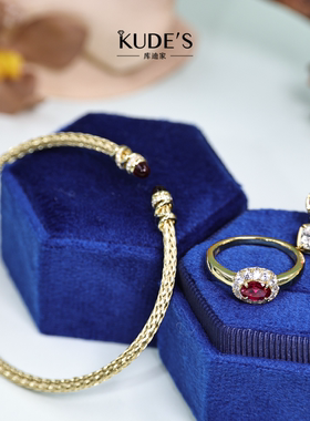 库迪家彩宝培育红宝石轻奢女戒