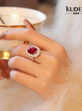 6.6克拉鸽子蛋轻奢红宝石女戒