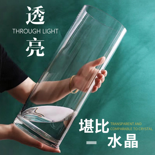 花瓶摆件透明玻璃水培植物养马