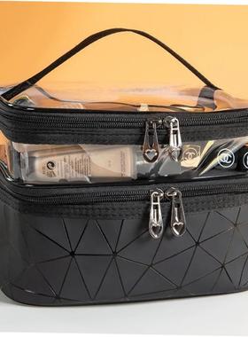 Double portable large capacity makeup bag version Ringer tra