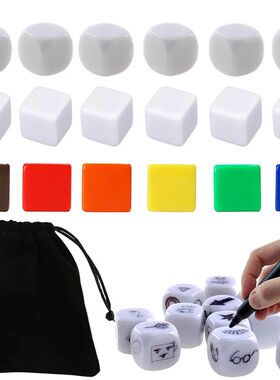 10pcs Blank Dice 16mm White / Color Rounded / Square Corners