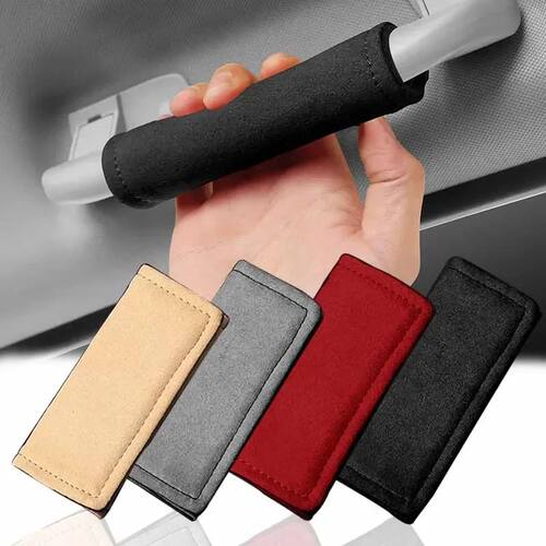 Car Roof Armrest Gloves Soft Suede Cover Door Pull Handle Gl