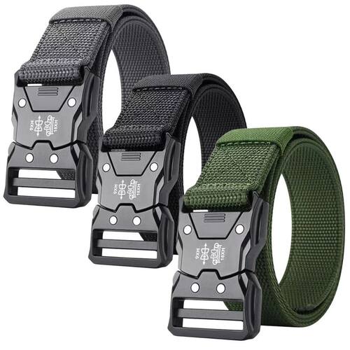 Best Men's Belts Tactical Black Waist Woven Durable Automati