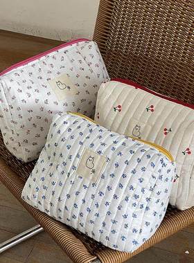 Korean Quilted Makeup Bag For Women Cosmetic Storage Bag Por