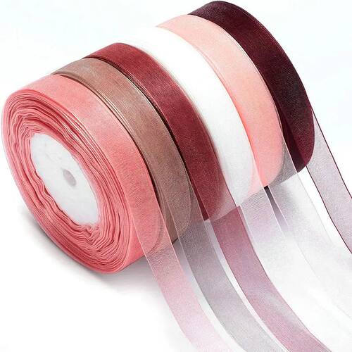 10 Yards/lot Sheer Chiffon Ribbon Organza Satin Ribbons for