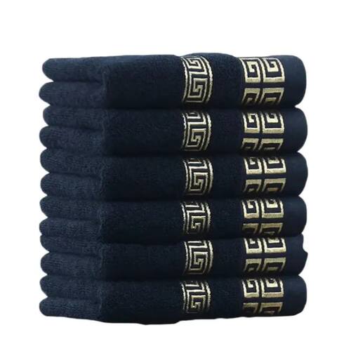 1/4/6pcs Black Cotton Towels 34x74cm 70x140cm Embroidered Ho