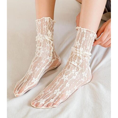 Women Sexy Lace Flower Fashion Ultra-thin Transparent Summer