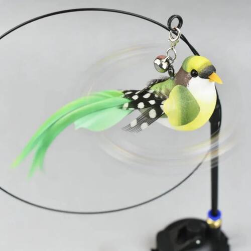 Bird-Shaped Cat Toy Replacement Head 1 PC, Green Plastic Che