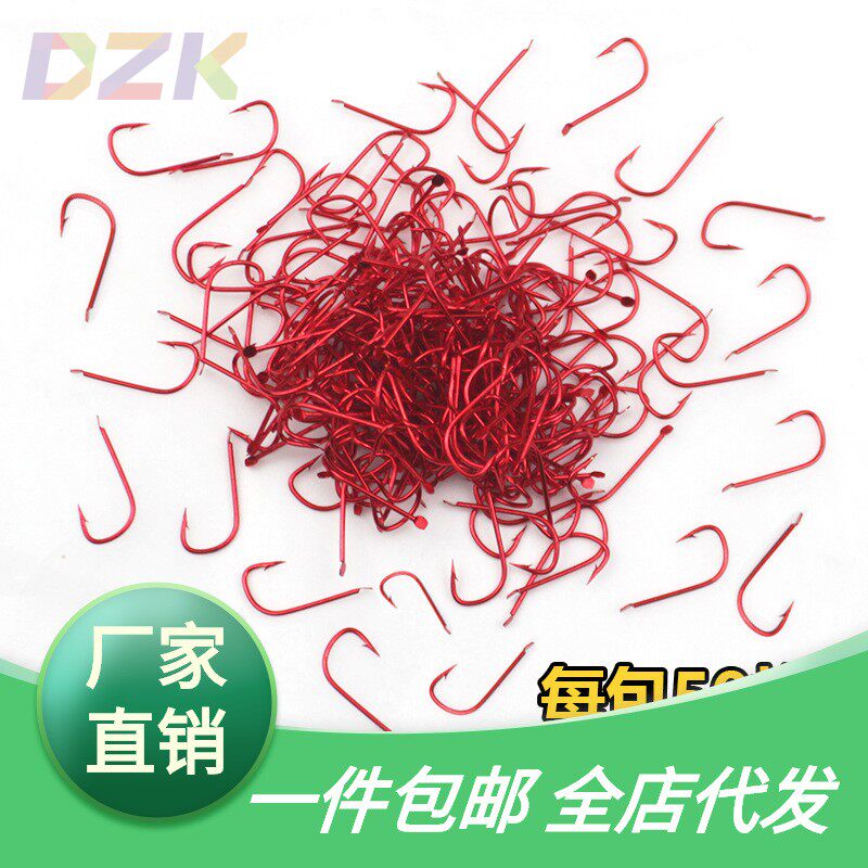 袖钩细条长柄进口有倒刺散装鱼钩鱼钩