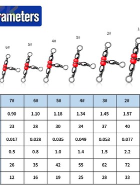 红珠三叉转环海钓连接器 日式新三叉转环分叉器8字环户外垂钓用m4