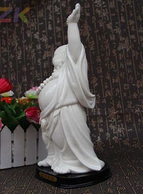 白色雕塑陶瓷弥勒佛家居客厅装饰书房工艺礼品佛像禅意摆件家用m7