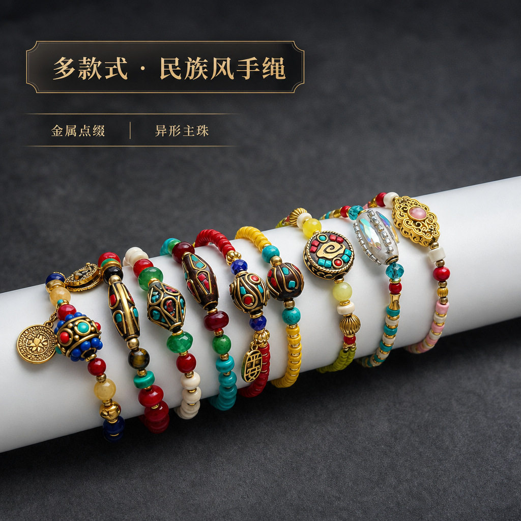 小众民族风串珠手链手工编绳
