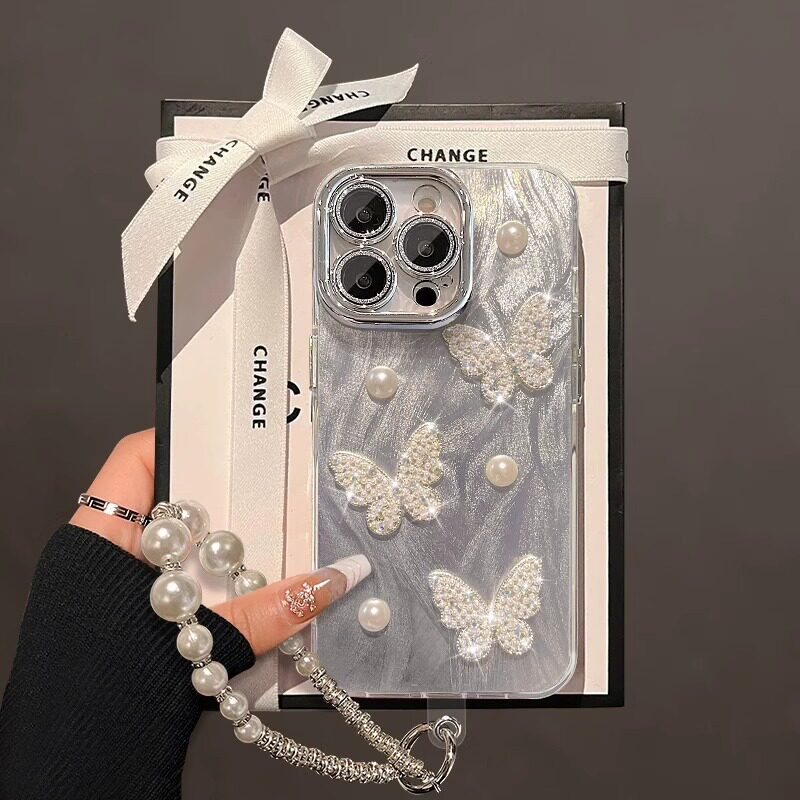 适用苹果16promax手机壳新款iphone15/14轻奢时尚13女款12羽纱小香风蝴蝶11pormax高级感7/8plus硅胶xr保护套