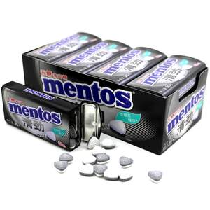 mentos曼妥思清劲无蔗糖薄荷糖铁盒强劲清新口气润喉压片清凉糖果