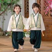 儿童汉服男童春秋中式 幼儿园班服民族演出服 国风亲子男孩改良古装