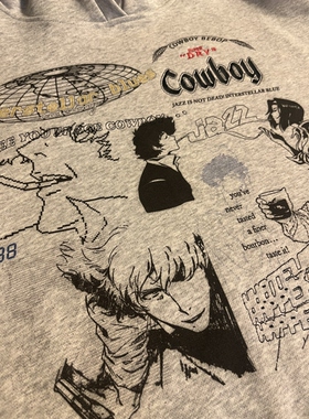 cowboy星际牛仔刺绣卫衣花灰色纯棉420g大毛圈