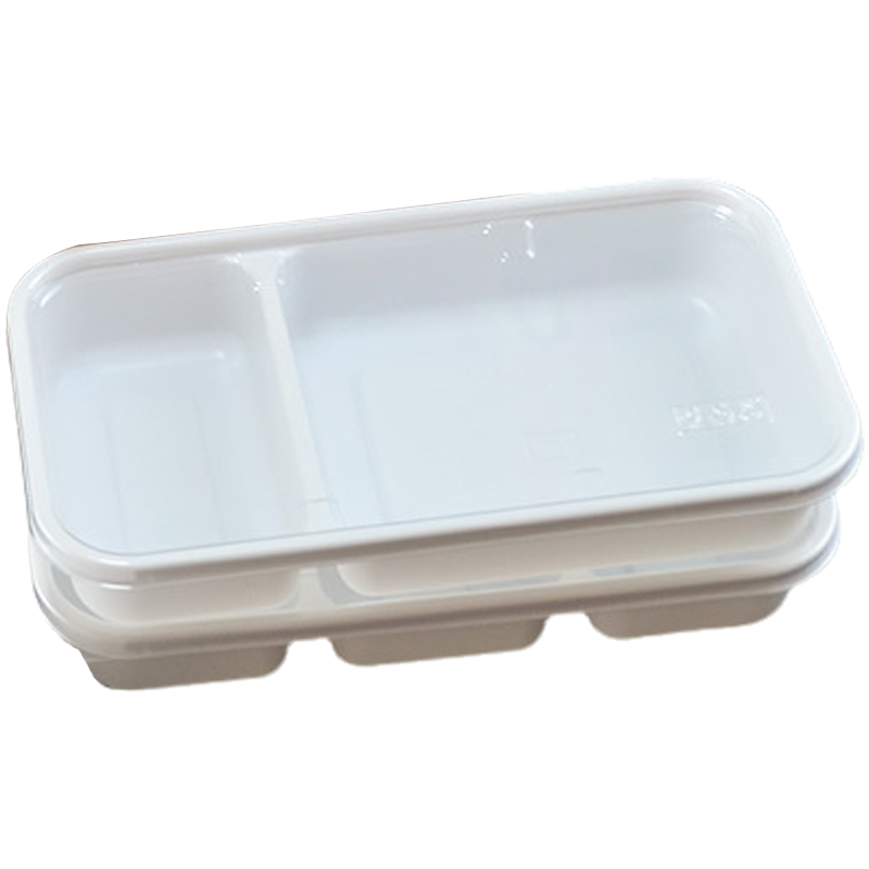 泽求一次性二格长方形密封快餐盒