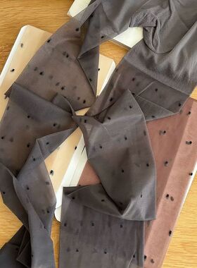 复古波点烟灰色丝袜女超薄款连裤袜春秋夏季透明性感纯欲黑丝加档