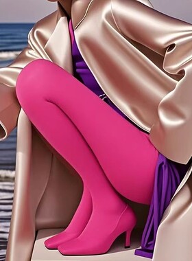 多巴胺穿搭80D天鹅绒春秋款糖果炫彩色女连裤袜美腿加长加大码