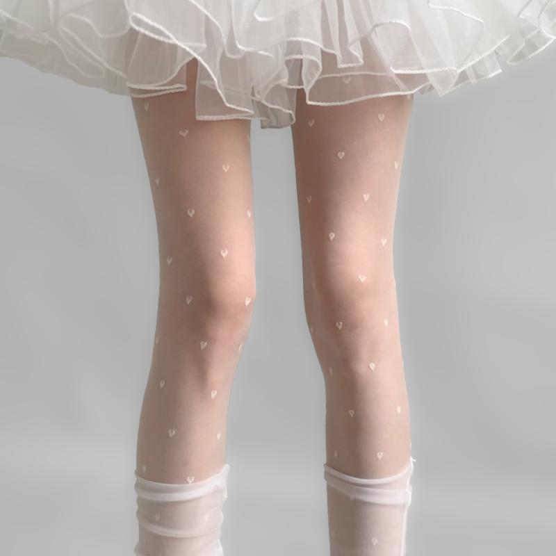 桃心白色丝袜纯欲洛丽塔防勾丝
