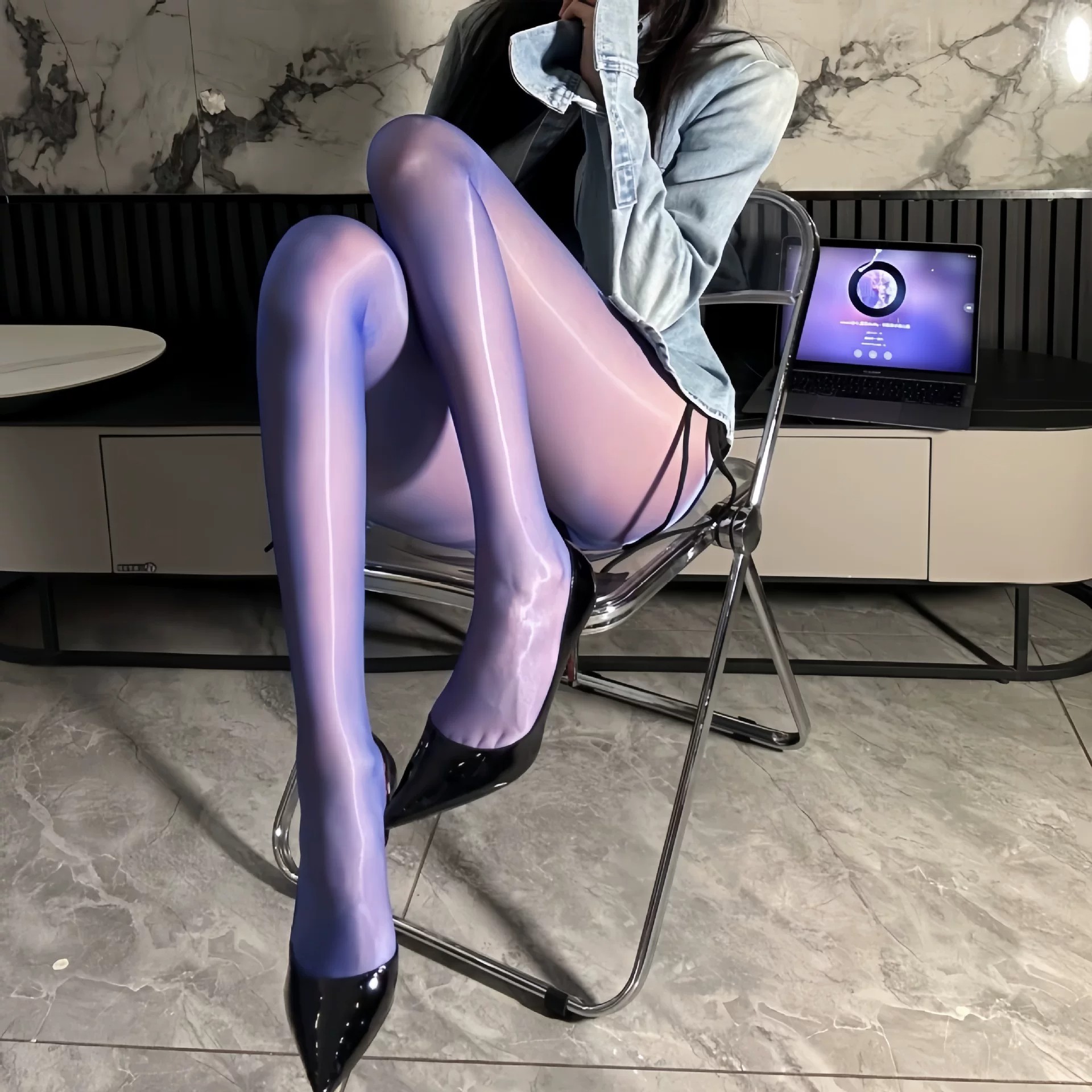 极光1D超薄油亮丝滑连裤袜