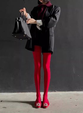安可拉红个性潮流红丝袜CoolGirl酷飒满分~今年爆火的配色好高级
