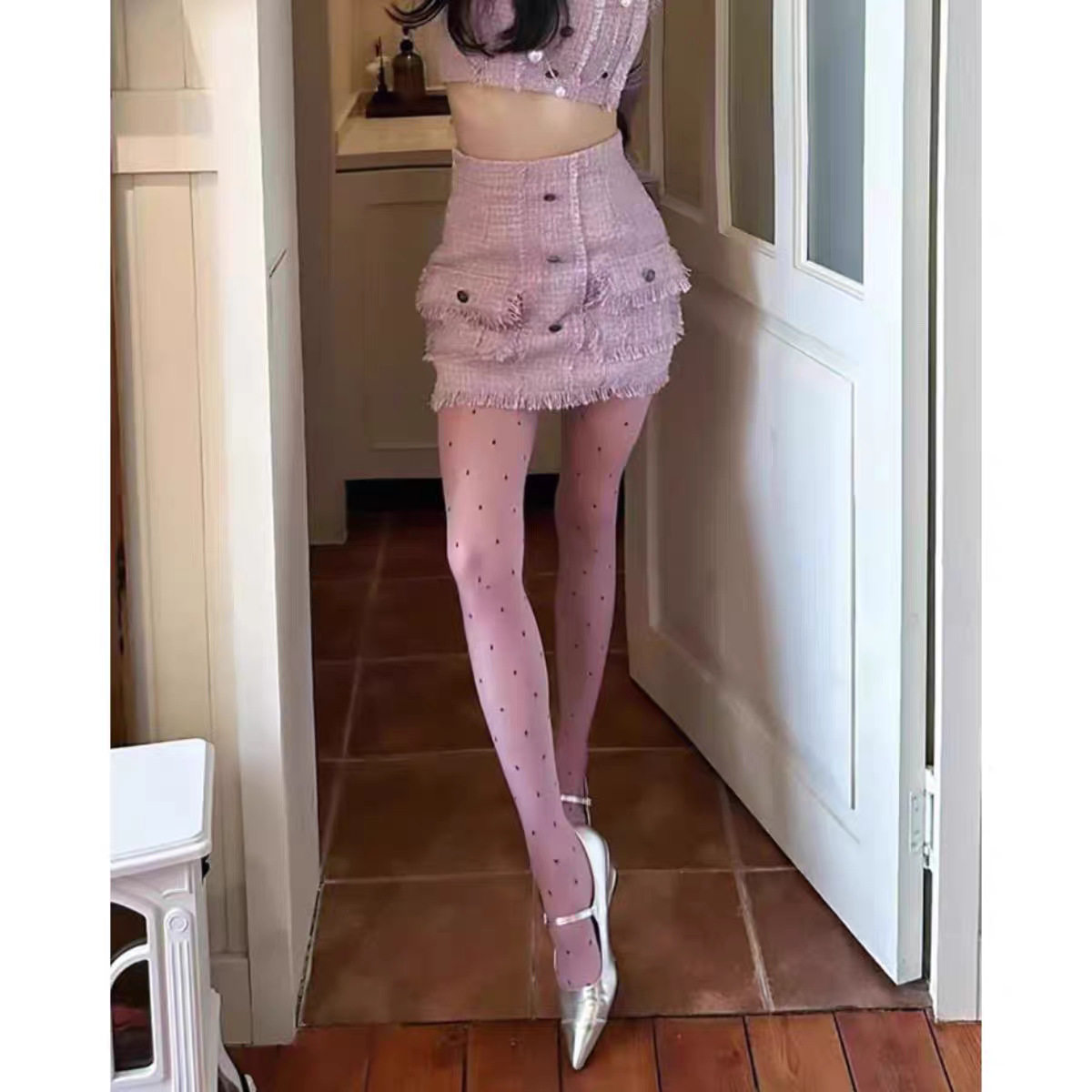 紫色波点丝袜超薄连裤袜高透jk白丝袜子女春夏季打底裤袜点点丝袜,女士内衣/男士内衣/家居服,连裤袜/打底袜,淘宝优惠券,粉丝福利购,淘宝优惠卷