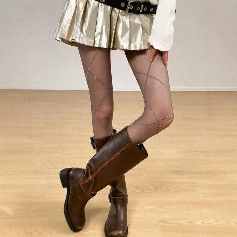 银丝交叉菱格丝袜女春夏季超薄性感显瘦设计感菱形格连裤袜不勾丝,女士内衣/男士内衣/家居服,连裤袜/打底袜,淘宝优惠券,粉丝福利购,淘宝优惠卷