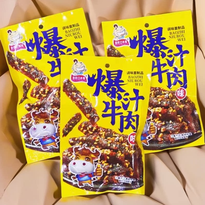 彭氏口水哥爆汁牛肉味辣条8090后童年怀旧零食校园解馋香辣棒面筋