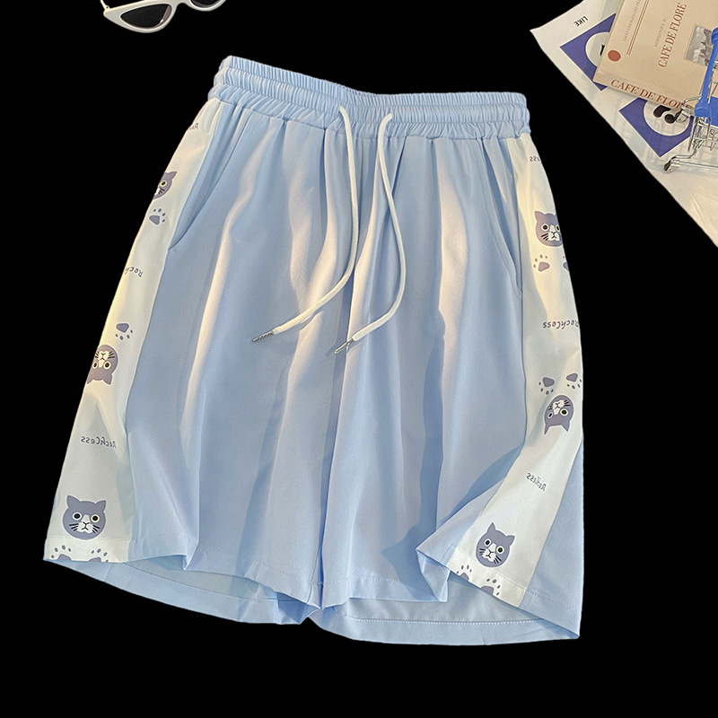 夏季原创设计小学生猫咪印花冰丝裤DK1611-P25控48无差价，男装休闲裤，星座1015-2