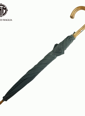 Francesco Maglia意大利手工雨伞FM长柄伞黑色枫木92玛洋伞现货
