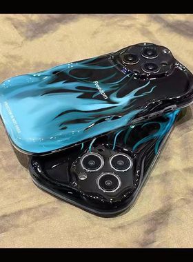 火焰适用华为nova11手机壳荣耀x50新款p40p情侣mate30男畅享60pro女nova10/9/8/7/6/5黑色荣耀90/80/70/x20se