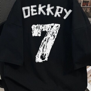 高级感ins美式舒适设计感纯棉短袖宽松POLO衫男女夏季T恤翻领上衣