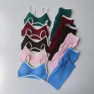 Seamless 2PCS Legging Sets Women's Strappy Sports Bras and L