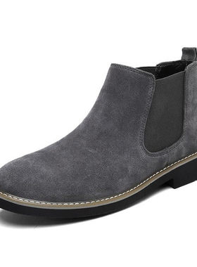 男套脚切尔西靴休闲靴 men chelsea boots leather winter shoes