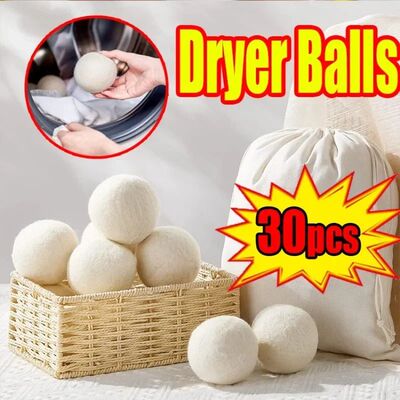 30-Pack Wool Dryer Balls Handmade Drying Balls Dryer Reusabl